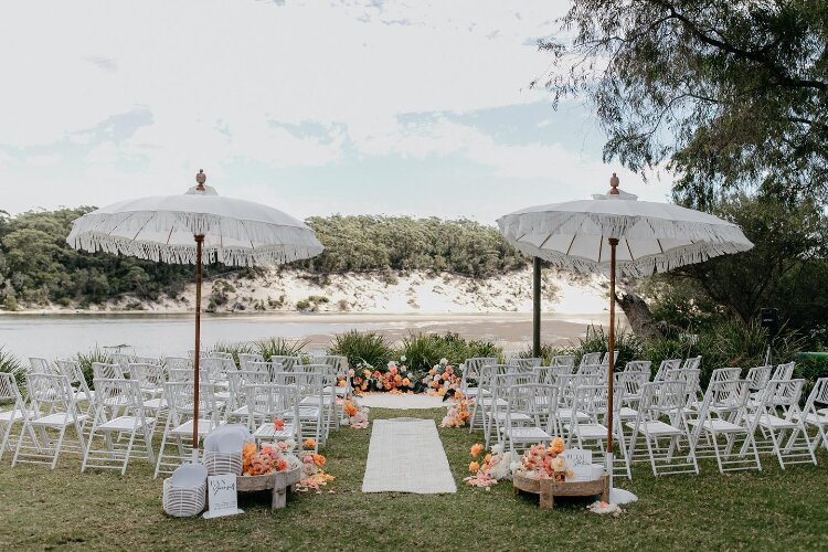 3 day wedding location with a beachfront ceremony garden at The Cove Jervis Bay