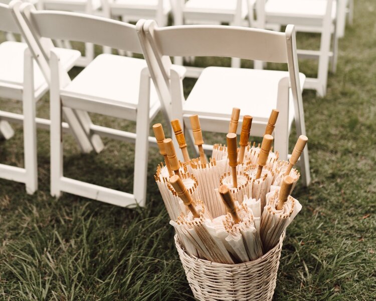 Backyard Wedding Umbrellas