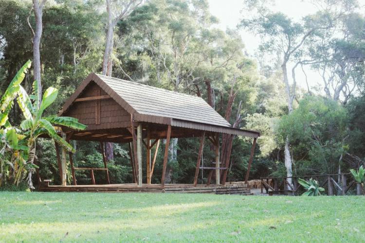 Balinese style outdoor wedding chapel on the Central Coast