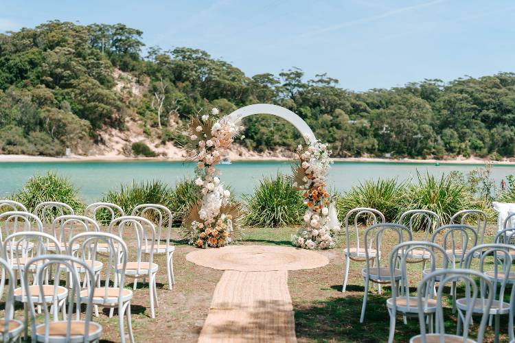 Beach wedding ceremony space at The Cove in Jervis Bay NSW