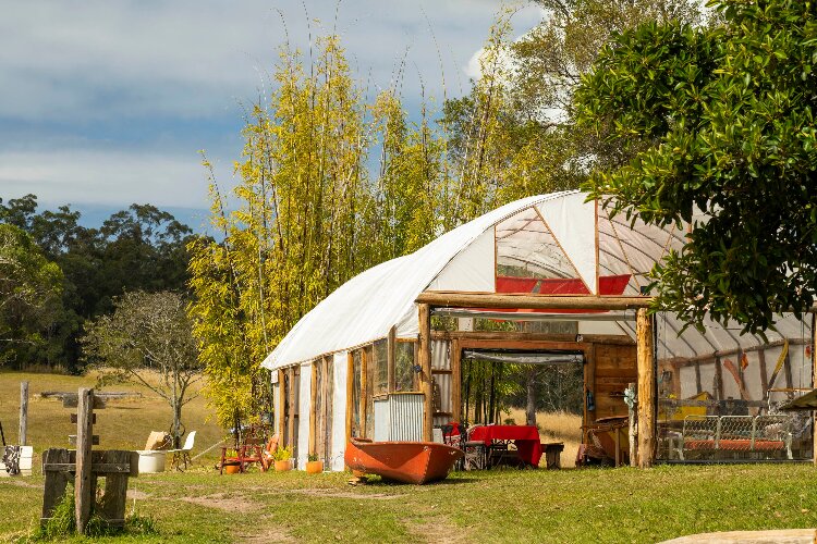 Camping venue with cheap wedding packages in a greenhouse