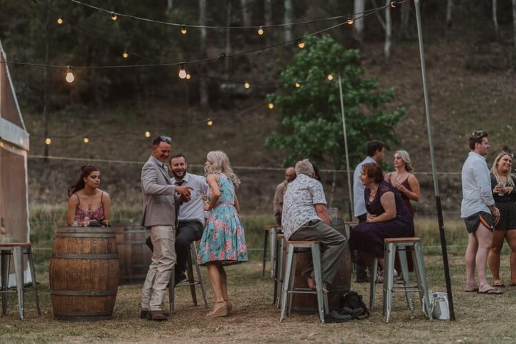 Wedding reception space at Cranky Rock Wollombi