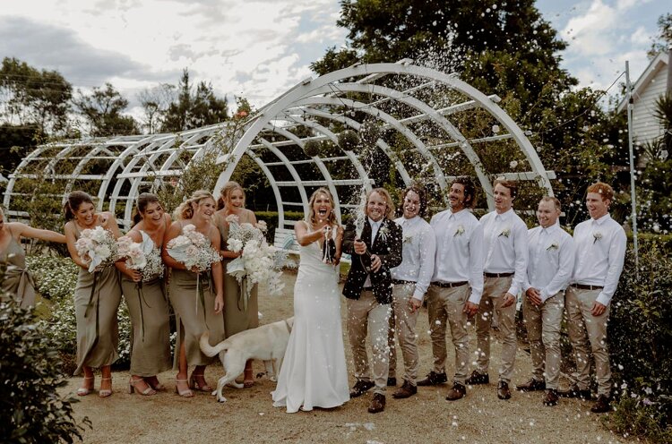 Dog friendly wedding venue in elegant country gardens at Figbird Cottage