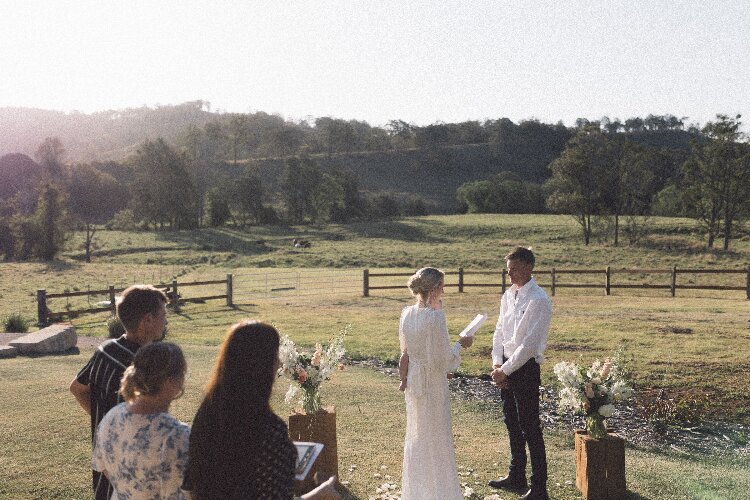 Micro wedding at Wallaringa Farm wedding venue