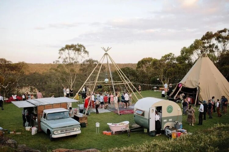 Forest wedding location Camp Sunnystones