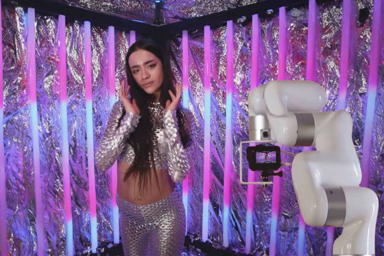 Glambot video booth hire by Snappy Photobooths in Alexandria NSW