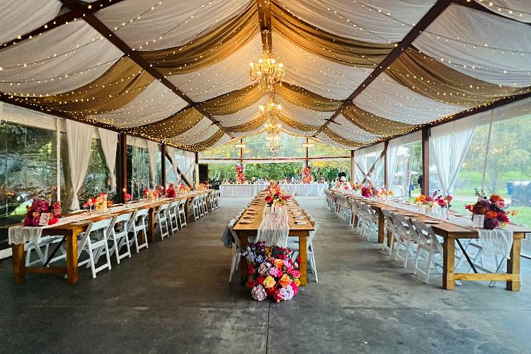 Luxe-rustic reception space at Central Coast garden wedding venue The Linton