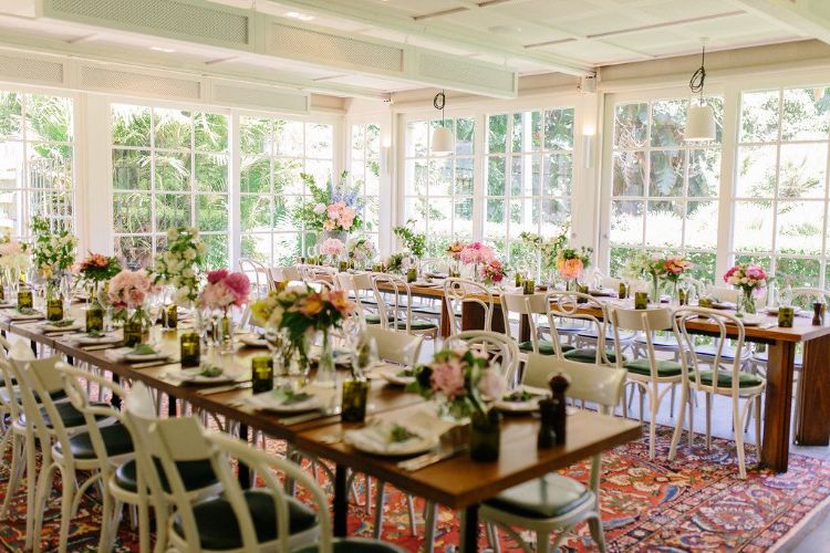 Intimate wedding reception set up in Chiswick Woollahra's private dining room