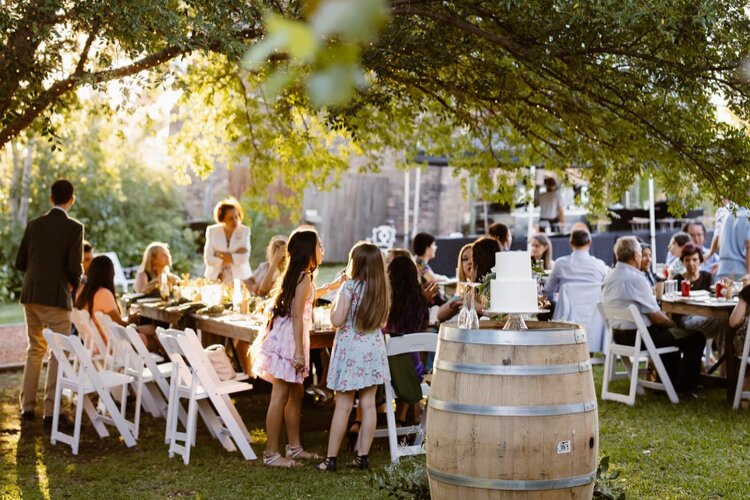Outdoor wedding reception with marquee setup at Lords Estate in Seven Hills
