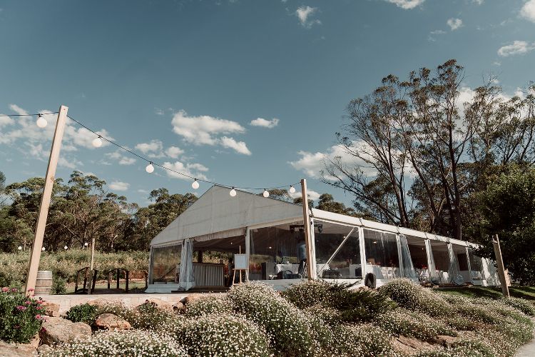 Marquee wedding venue with BYO catering & drinks at Growwild Wildflower Farm