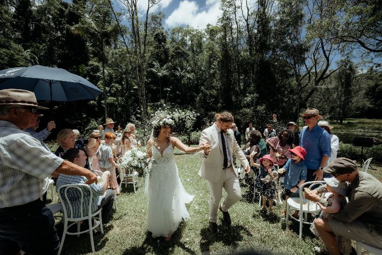 Outdoor ceremony in national Park at Nightcap Ridge