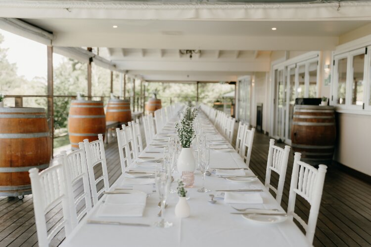 Outdoor reception space at Chapel Hill Retreat in the Blue Mountains
