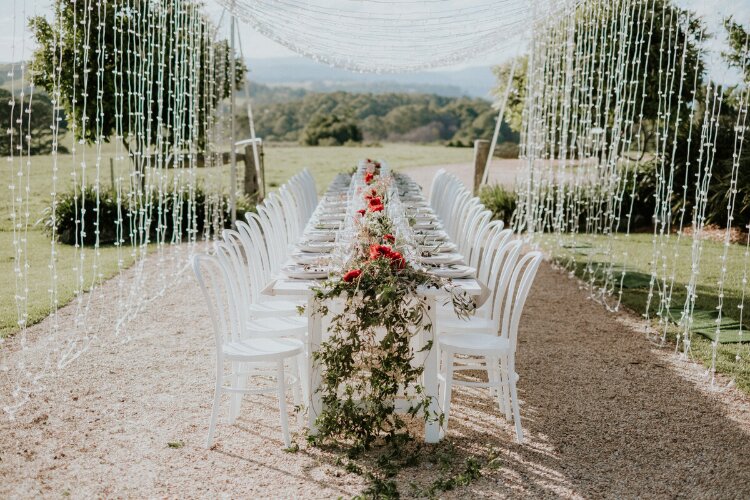 Outdoor reception venue Byron View Farm