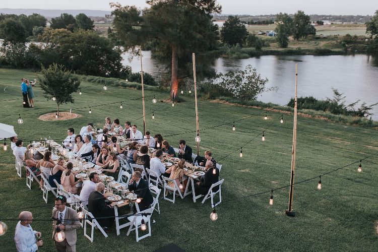 Outdoor wedding reception Cornwallis House