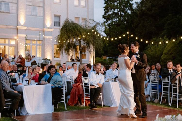 Outdoor wedding location at The Roberson Hotel