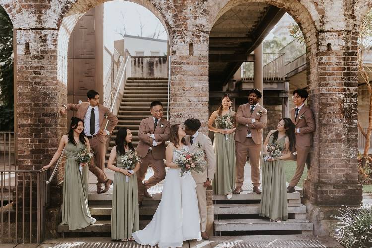 Fun bridal party shoot at Paddington Reservoir by Ballyhoo Photography