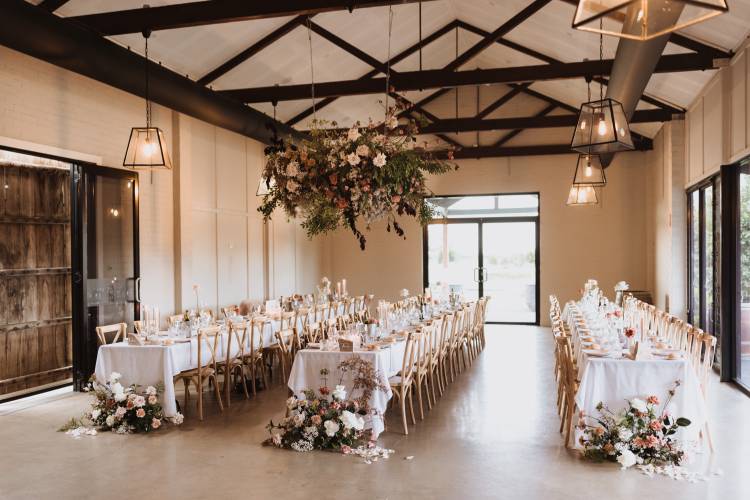 Modern reception space at Pokolbin wedding venue Bimbadgen Palmers Lane