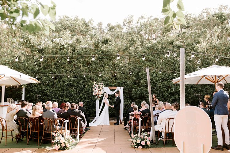 Private ceremony garden at Osteria Weddings in the Casuarina
