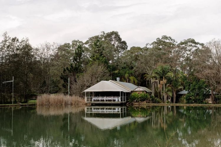 Overwater pavilion for rustic wedding receptions at Leaves & Fishes Lovedale