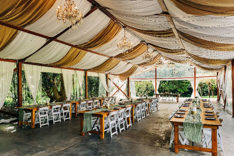 Open-sided rustic barn wedding venue at The Linton on the Central Coast NSW