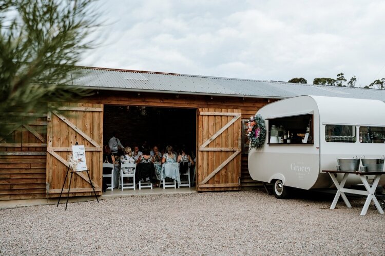 Rustic chic reception barn at Growwild in Alpine NSW