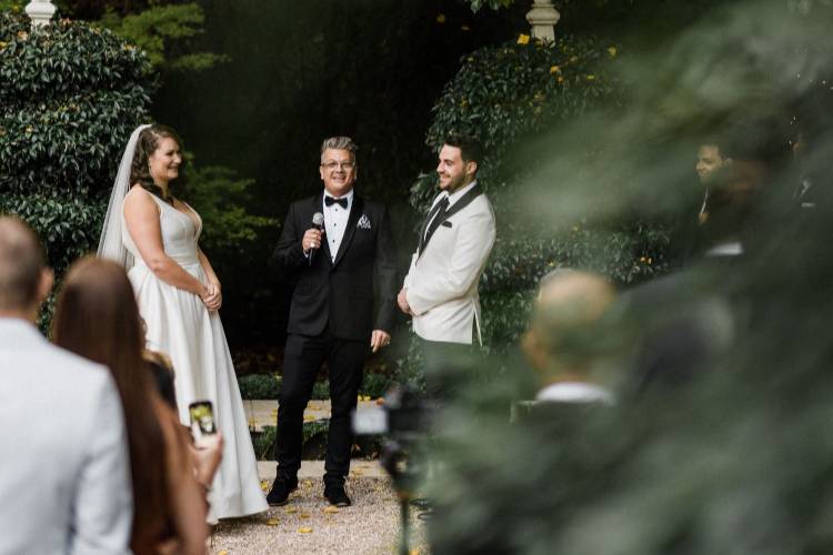 Sydney Celebrant & MC officiating a black tie wedding - Paul Wheeler