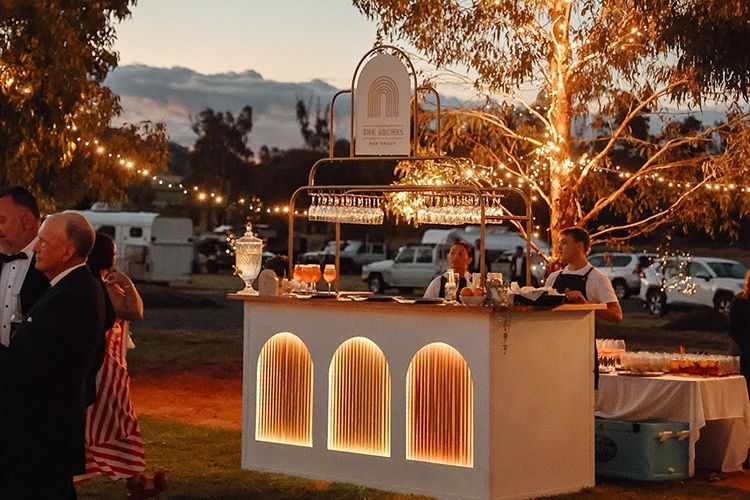 Iconic arches pop-up cocktail bar by The Arches Bar Group in Narrabri NSW