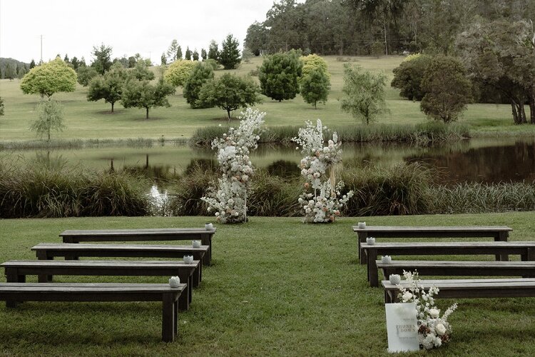 Waterfront wedding ceremony site Wollombi