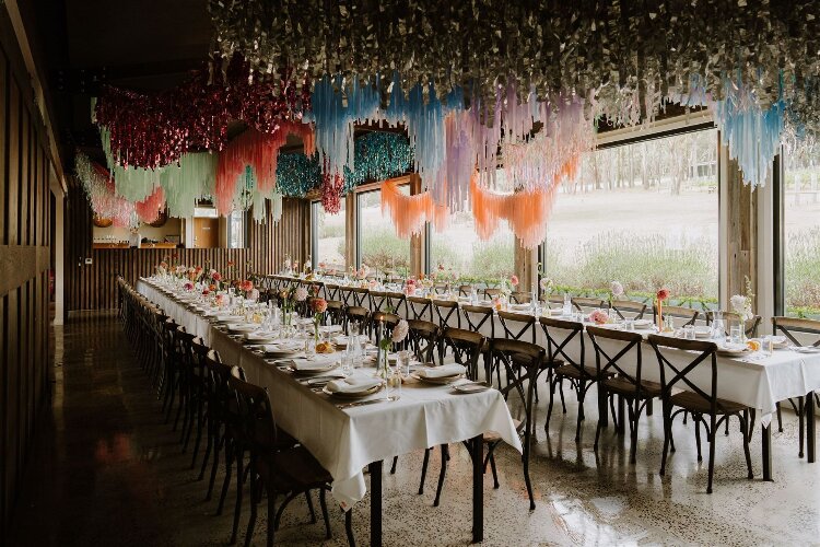 Wedding reception room at Victoria's Mount Macedon Winery