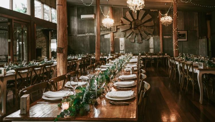 Rustic barn reception venue at Mali Brae Farm