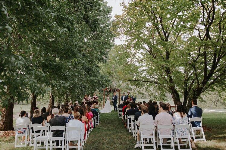 Weekend wedding location in an oak tree avenue at Chapel Hill near Sydney