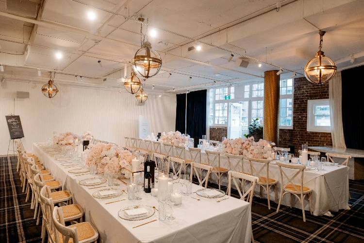Intimate wedding reception at Tribeca, Doltone House Jones Bay Wharf in Pyrmont